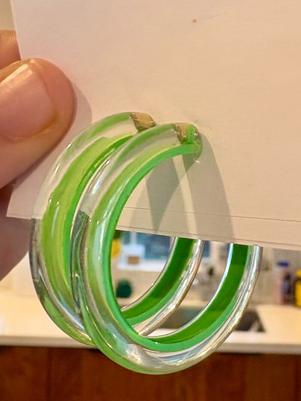 Alison Lou Small Jelly Hoop Earrings Neon Green Lime Loucite